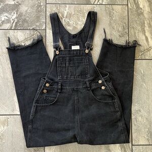 🖤 The London Jean Moda Int'l Vintage Denim Overalls Black / Grey Size Small